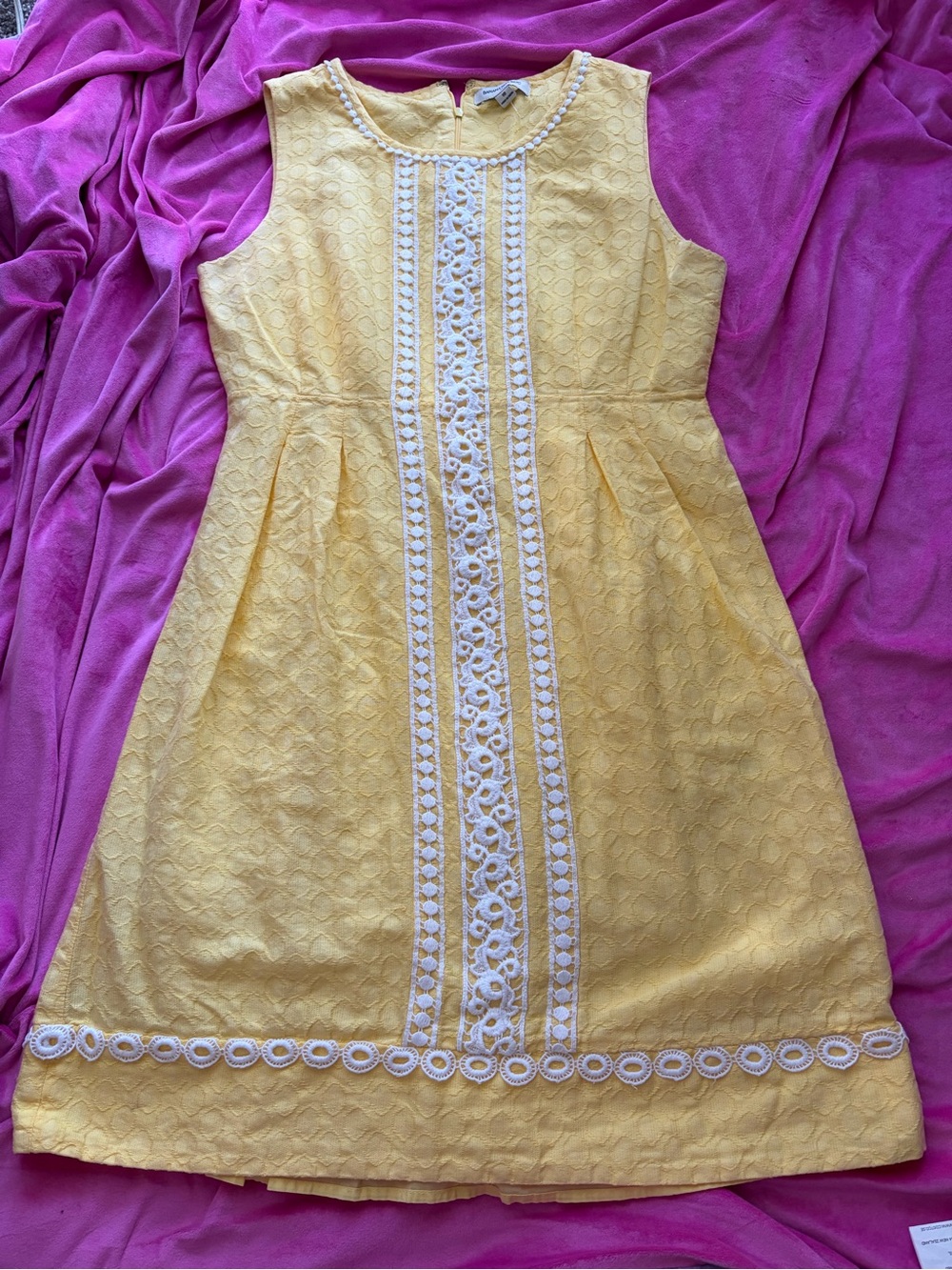 Banana Republic Yellow Lace-Trim Sleeveless Dress
